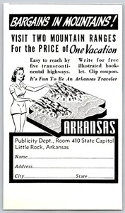 PRINT AD 1941 Arkansas Bargains in the Mountains Two Ranges One Vacation SMALL - Picture 1 of 1