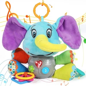 Plush Elephant Baby Toy – Musical Teething & Light-Up Gift for 0-12 Months" - Picture 1 of 8