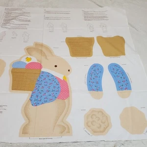 Vintage Cranston Crafts Easter Spring Bunny Wall Hanging Fabric Plush Art Panel - Picture 1 of 6