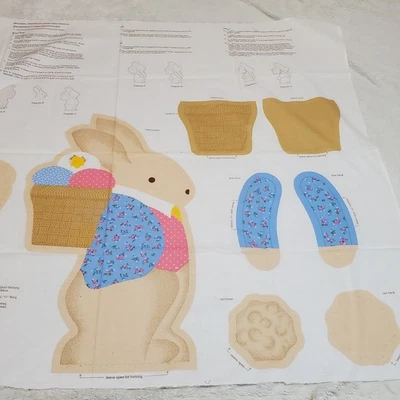 Vintage Cranston Crafts Easter Spring Bunny Wall Hanging Fabric Plush Art Panel - Image 1 of 4