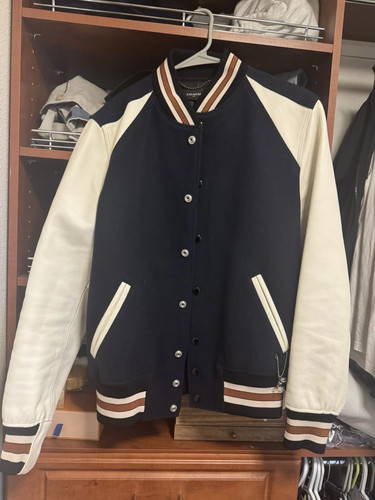 Giacca Letterman LIMITED AUTHENTIC COACH Varsity pelle beige 44 (circa S M)