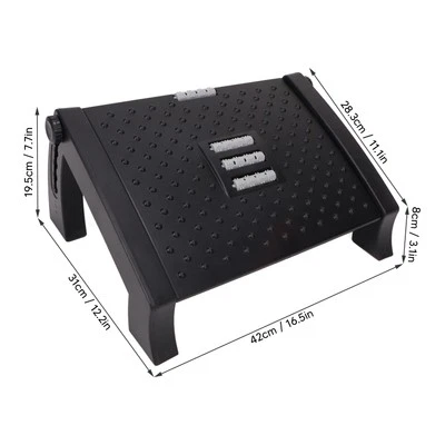 Ergonomic Foot Rest 6 Adjustable Height Massage Under Desk Footrest For Stur TOU - Image 1 of 4