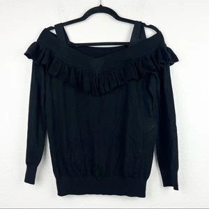 MAJE Marais Volant Pullover Weithalspullover schwarz 100 % Wolle Größe 1 Small neu mit Etikett - Bild 1 von 6