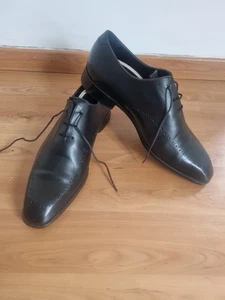 John White Black Leather Oxford Shoes – Size UK 8 – Classic Formal Dress  - Picture 1 of 10