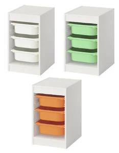 IKEA TROFAST Aufbewahrung mit 3 Boxen - weißer Rahmen | Spielzeug Organizer Kinderzimmer - Bild 1 von 8