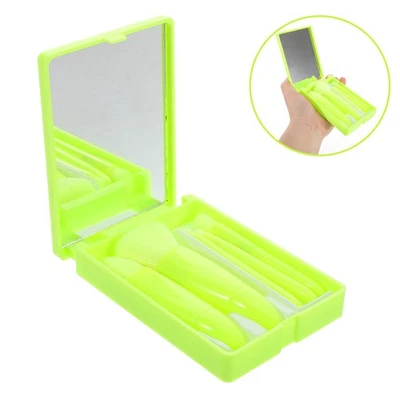  1 Set Reise-Make-up-Pinsel mit Innenspiegel-Etui, kompletter Funktionspinsel - Bild 1 von 4