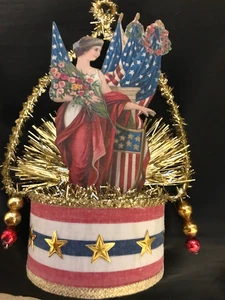Antik Look Schrott Weihnachtsschmuck, LADY LIBERTY, Glas, Sterne, Handarbeit - Bild 1 von 4