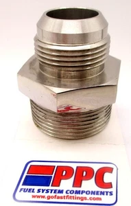 16 AN MALE FLARE TO 1-1/4" NPT ADAPTER SHOW POLISHED GRADE 304 STAINLESS STEEL - Bild 1 von 2