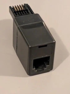 Black RJ11 to BT Plug Adaptor - Connect ADSL DSL Cable to BT Tel. Phone Socket - Zdjęcie 1 z 4