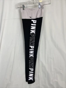 Victoria's Secret Jogger Yogahose Damen Größe M schwarz-weiß pink Logo - Bild 1 von 10