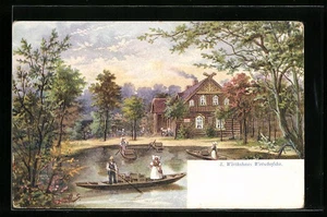 Künstler-AK Wotschofska, Wirtshaus, Kahnpartie  - Picture 1 of 2