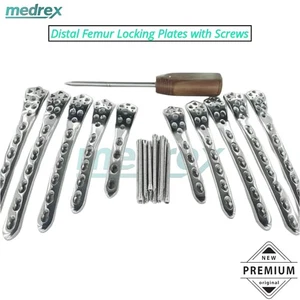 Juego de 100 piezas placas LCP Distäl Fémur 4,5/5,0 mm 6,8,10 y 12 orificios con tornillos - Imagen 1 de 2
