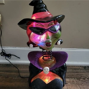 Lampada LED Halloween Strega Bobblehead 12,6" Luce Halloween 2006 con scatola - Foto 1 di 2
