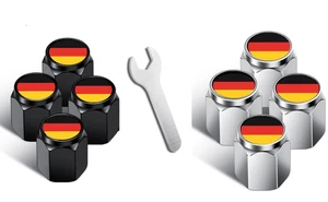4X German Germany Flag Tyre Valve Dust Caps Car Wheel Tire Valve Stem Cover Cap - Picture 1 of 3
