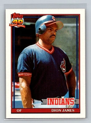 1991 Topps #117 Dion James Cleveland Indians Baseball Card - Image 1 of 2