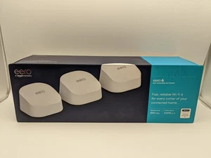 Eero 6 M110311 Dual Band Mesh Wi-Fi Router System 3-Pack Complete In Box - Afbeelding 1 van 12