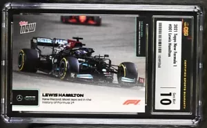 2021 TOPPS NOW FORMULA 1 #001 LEWIS HAMILTON #1 F1 CSG Gem Mint 10 SP Mercedes - Picture 1 of 3