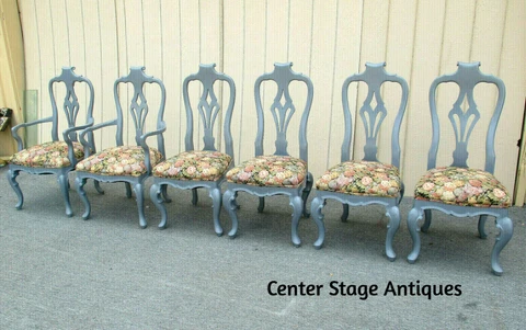 62436   Set 6 Custom Hand Made Decorator Dining Chairs Cover