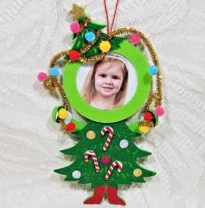 MARCO DE FOTO ADORNO DE ÁRBOL DE NAVIDAD FIELTRO HAPPY CANDY BASTONES 2,5" PERCHA - Imagen 1 de 13