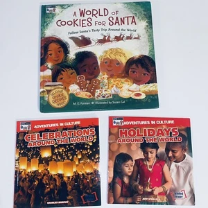 Lot Of 3 Childrens Educational Books Holidays Around The World Celebrations - Picture 1 of 5