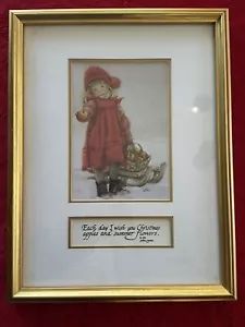 Isidore LTD #6867 Lisi Apfelmädchen gekleidet in rot mit Schlitten & Korb mit Äpfeln - Bild 1 von 5
