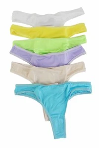 Lingerie V Shape Back Bikini G-String Thong Panties Underwear, 6 pieces - Picture 1 of 5