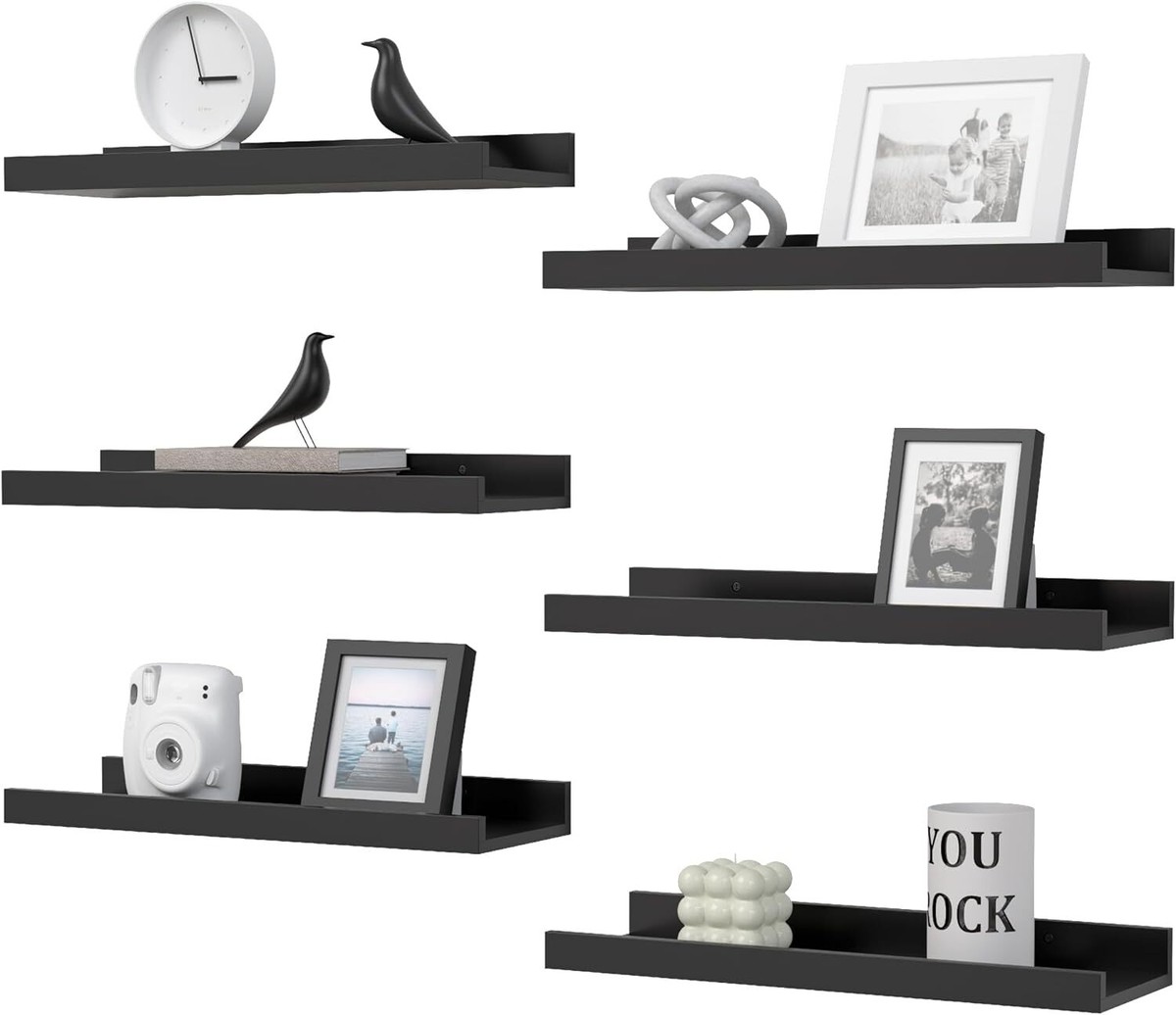 Econoco Commercial Melamine Shelf - 12 X 24 Inches, 3/4" Thick, Black (Pack Of 8) - View #3