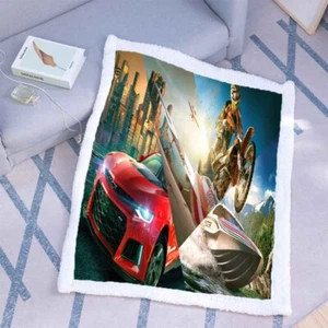 Genial Motocicleta Assassin Viajes 3D Cálido Peluche Vellana Manta Picnic Sofá Sofá Sofá - Imagen 1 de 6