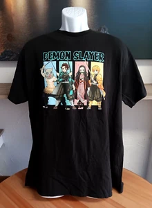 Demon Slayer T-Shirt Unisex Medium Kimetsu Tanjiro Kamado No Yaiba Group Black - Picture 1 of 8