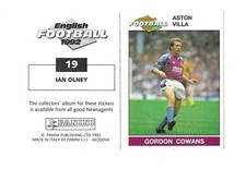 English Football 1992 - Panini - Choose From Drop Down List (T2)