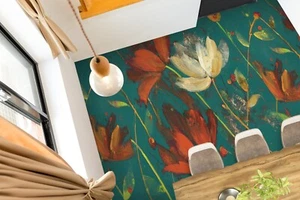 3D Ölgemälde Blumen H4364 Fußboden Wandbild Fototapete Tapete Familie Coco 2024 - Picture 1 of 5