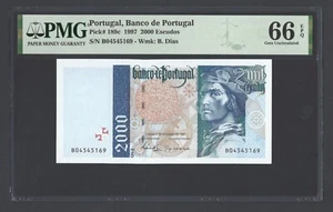 Portugal 2000 Escudos 11-9-1997 P189c Uncirculated Grade 66 - Picture 1 of 2