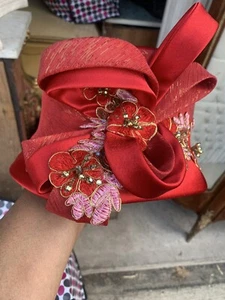 Ladies Red Church Hat - Picture 1 of 4