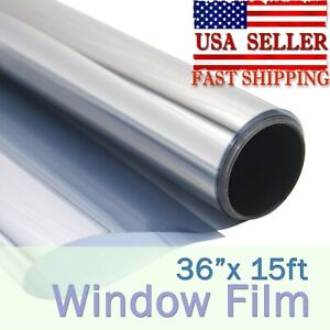 36"x15ft 35% Window Film Privacy Reflective One Way Mirror Tint Home Office UV