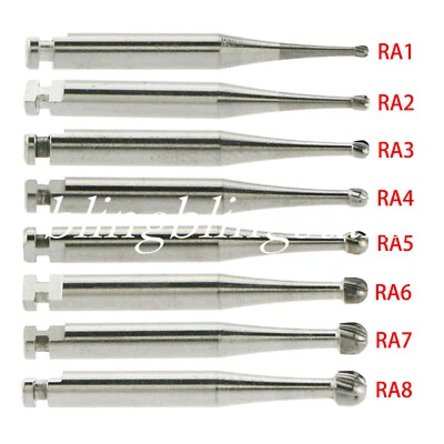 8 Types Dental Round Carbide Bur for Low Slow Speed Latch Type RA 1# - 8# Burs - Image 1 of 4