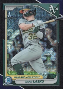 2024 Bowman Chrome Mega-Box Ryan Lasko 1st Prospect Navy Mojo Refractor #/175 - Picture 1 of 2