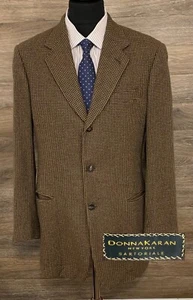 Donna Karan Sartoriale Men Cashmere Brown Tweed 3-BTN Blazer SportCoat Jacket 40 - Picture 1 of 12