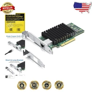 Premium 10Gb Ethernet Network Card with Intel Chip - Supports Multiple OS - Picture 1 of 10