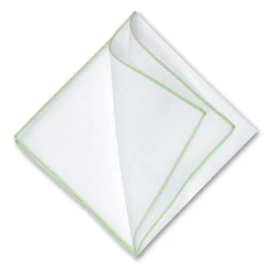 Pañuelo de bolsillo Simonnot Godard blanco con borde verde claro - Imagen 1 de 1