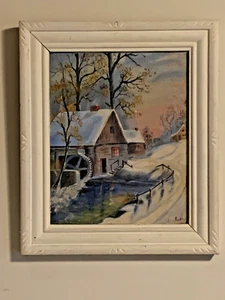Beautiful Oil Painting on Board of an Old Water Mill by E. Ham... - Bild 1 von 8