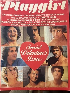 PLAYGIRL MAGAZINE - FEB 1977 *  SPECIAL VALENTINES ISSUE! *HOLLYWOOD SEXSCANAL - Picture 1 of 1