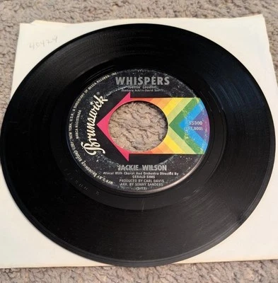 Jackie Wilson Fairest Of Them All / Whispers 45 RPMs 7" Gloversville Pressing Ex Foto 1 de 4
