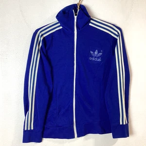Vintage Adidas Track Jacket 2xs Small Blue 80s Full Zip Trefoil 3 Stripes - Picture 1 of 5