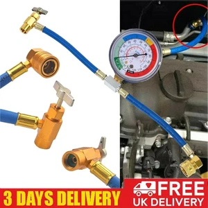 R134A Car Air Conditioning Refrigerant Recharge Measuring Set Hose Gas Gauge Kit - Picture 1 of 15