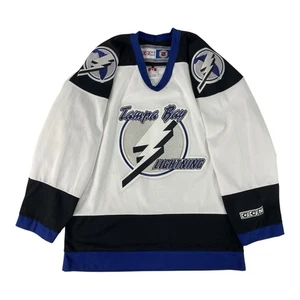 Vintage CCM Tampa Bay Lightning NHL Home White Jersey Adult Size Small Canada - Picture 1 of 9