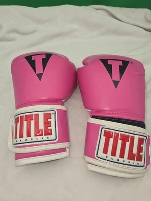 Guantes de entrenamiento de boxeo clásicos TITLE rosa blanco Foto 1 de 4