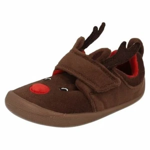 Enfant Garçon Fille Clarks Renne Crochet et Boucle Textile Pantoufles Shilo Jena - Picture 1 of 1