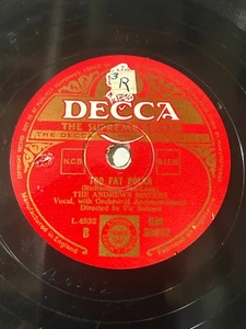 Andrews Sisters RARE DECCA England Press Too Fat Polka - Vic Schoen - Picture 1 of 4
