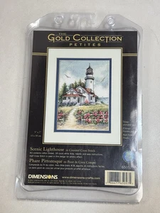 Dimensions Petite Gold Collection Counted Cross Stitch Kit Light House 65057 5x7 - Picture 1 of 2