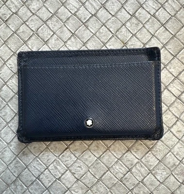 Montblanc Meisterstuck Cartera Portatarjetas de Cuero Doble Plegable Azul Foto 1 de 3